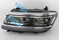Накладки на фару VOLKSWAGEN TIGUAN 2 (2016-2021) дорестайлинг Full LED (левая)