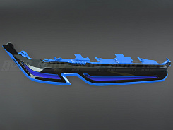 Верхняя маска (ресница) BMW 5 G30 (2020-2023) Laser LED Shadow Line LOGO (правая)