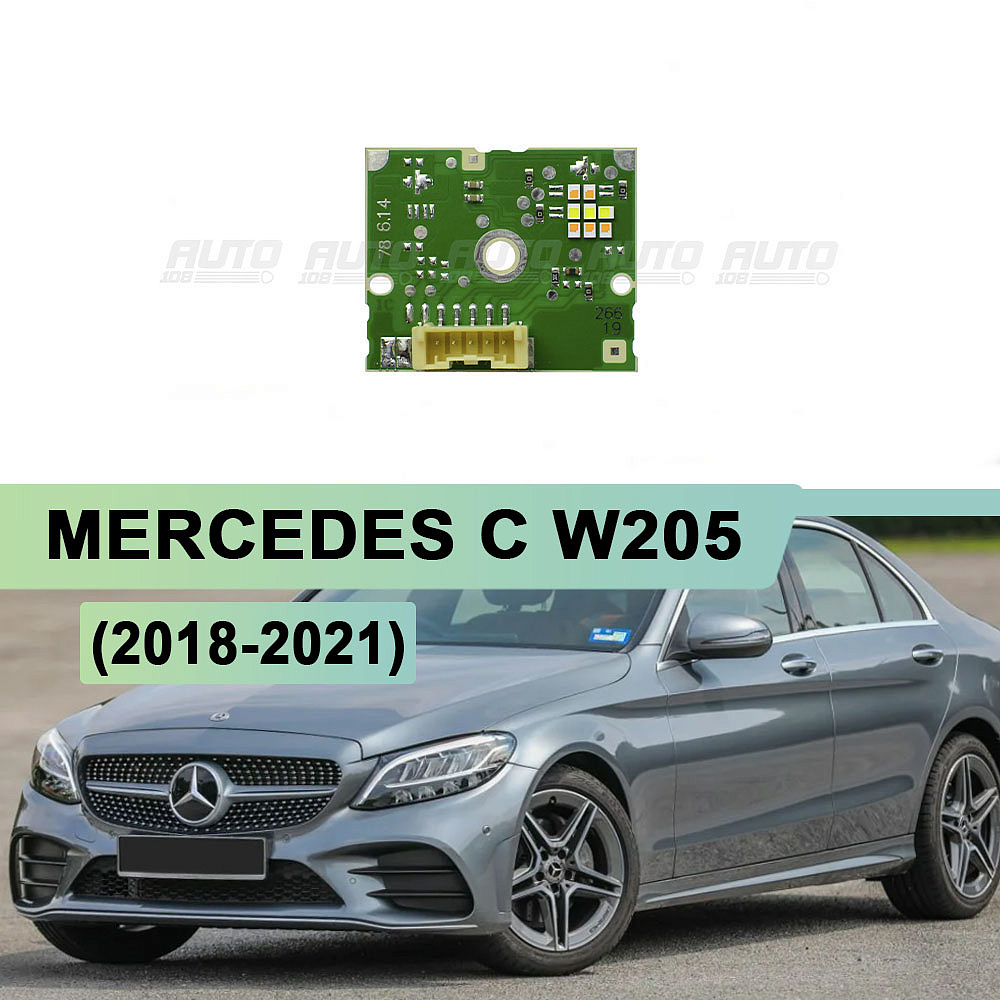 Плата подсветки ДХО и поворотника Mercedes С W205 (2018-2021) рестайлинг LED рефлектор (левая фара)