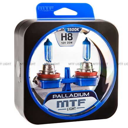 Галогенные лампы MTF H8 PALLADIUM 5500K (2 шт) по выгодной цене