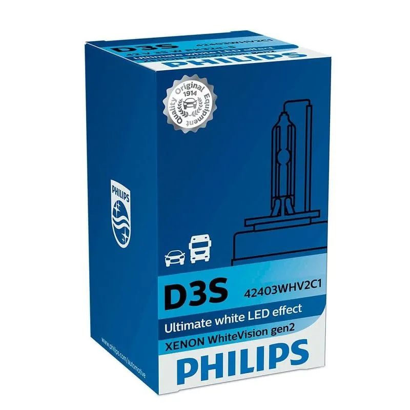 Ксеноновая лампа D3S Philips WhiteVision 5000K (42403WHV2C1) по выгодной цене